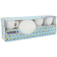 Luminarc Uppsättning muggar med tefat luminarc trianon (6 st) vitt glas 220 ml (12 bitar)