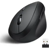 Perixx Perimice-719 Ergonomisk mus Trådlös Optisk Svart 6 Knappar 1600 dpi Ergonomisk
