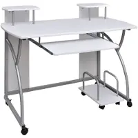 vidaXL Datorbord vit 110x52x88,5 cm konstruerat trä