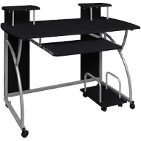 vidaXL Datorbord svart 110x52x88,5 cm konstruerat trä