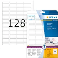Herma Special - Papper - matt - permanent självhäftande - vit - 43.2 x 8.5 mm 3200 etikett (er) (25 ark x 128) glidetiketter