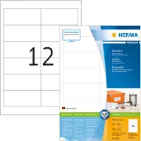 Herma Premium - Papper - matt - permanent självhäftande - vit - 97 x 42.3 mm 2400 etikett (er) (200 ark x 12) laminerade etiketter