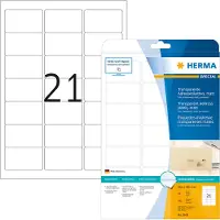 Herma Transparenta folieetiketter A4 | 63,5 x 38,1mm | 8670 | matt | 525st