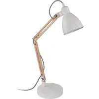 Eglo TORONA bordslampa vit i stål och ljust trä med justerbar arm
