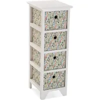 Jamon Armoire Étagère de salle de bain Acuarela - 72 x 30 x 25 cm - Commode avec 4 tiroirs de rangement en Bois - Blanc - Versa vit