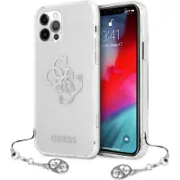 GUESS GUHCP12LKS4GSI iPhone 12 Pro Max 6.7" Transparent Hard Case 4G Silver Charms Collection