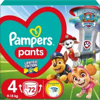 Pampers Byxor Paw Patrol stl 4 engångsblöjor 9-15 kg 72 st