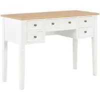 vidaXL Skrivbord vit 109,5x45x77,5 cm trä