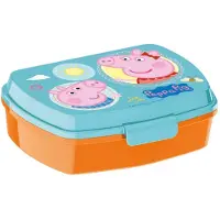 Pipsa Possu Mellanmålslåda - Peppa Pig - Matlåda - Orange - Turkost - 16x11x6 cm blå