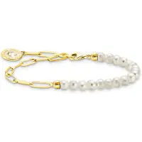 Thomas Sabo Charm Club Charmista gold with pearl berlockarmband A2129-430-14-L17v