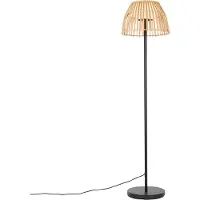QAZQA Rustik utomhusgolvlampa svart med bambu inkl LED - Kaiser