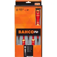 Bahco Insulated Fit Slotted And Phillips With Multi-component Handle Skruvmejselset 5 Enheter