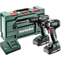 Metabones Metabo Combo-Set SB 18 + SSD 18 LT 200 BL – batteridriven slagborr-/skruvdragare inkl. batteri och laddare (685197000)