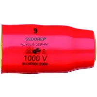 Gedore VDE 30 19 2946505 Fyrkant massiv 10 mm (3/8 tum). VDE-hylsnyckelinsats 19 mm 3/8 19 mm 3/8