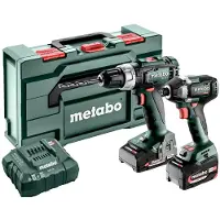 Metabo BSL+SSD200LTBL 685194000 Borrskruvdragare batteri, Slagskruvdragare batteri 18 V 4 Ah Li-Ion inkl. 1x batteri, inkl. laddare