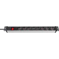 Brennenstuhl Premium Alu-Line 19" grenuttag 8-vägs, 2 m