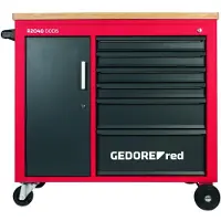 Gedore Verktygsvagn röd Workshop Trolley MECHANIC PLUS med 6 lådor