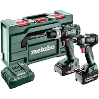 Metabo BSLBL+SSD200LTBL -Slagborrmaskin batteri, Slagskruvdragare batteri inkl. 1x batteri, inkl. laddare