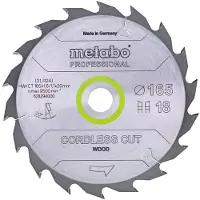 Metabo CORDLESS CUT WOOD 628295000 Cirkelsågblad 165 x 20 x 1.1 mm Antal tänder (per tum): 36 1 st