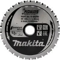 Makita Sågklinga för metall Efficut Metal; 136x1,1x20 mm; Z30; 0°