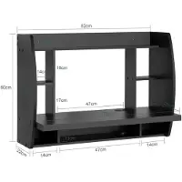 SoBuy FWT18-Sch väggskrivbord svart