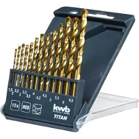 Kwb 429844 HSS Metall-spiralborrset 13 delar 2 mm, 2.5 mm, 3 mm, 3.2 mm, 3.5 mm, 4 mm, 4.5 mm, 4.8 mm, 5 mm, 5.5 mm, 6 mm, 6.5 mm DIN 338 Cylinderskaft 13 st