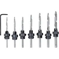 Kwb 513190 Trä-fräsborr-set 8 delar 3 mm, 3.5 mm, 4 mm, 4.5 mm, 5 mm, 5.5 mm, 6 mm 8 st