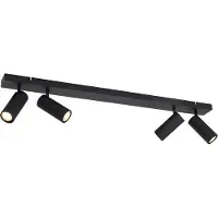 QAZQA Modern takspotlight svart 4-ljus justerbar - Renna