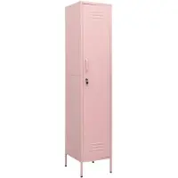 vidaXL Förvaringsskåp rosa 35x46x180 cm stål