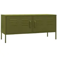 vidaXL Tv-bänk olivgrön 105x35x50 cm stål