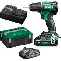 HiKOKI DS18DE DS18DEWHZ batteridriven borrmaskin 18 V 4 Ah litium inkl. extra batteri inkl. laddare väska