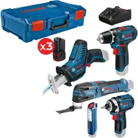 Bosch Professional 5 Kit 12v 3xgba 12v 2.0ah+gal 12 Oscillerande Multiverktyg