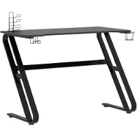 vidaXL Gaming Skrivbord med ZZ-formade Ben Svart 110x60x75 cm