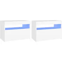 vidaXL TV-bänk med LED-belysning 2 delar vit 60x35x40 cm
