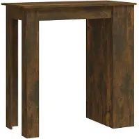 vidaXL Barbord med förvaringshyllor rökig ek 102x50x103,5 cm spånskiva