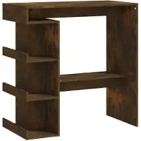 vidaXL Barbord med hyllor rökt ek 100x50x101,5cm