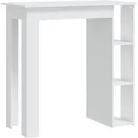 vidaXL Barbord med hylla vit 102x50x103,5 cm konstruerat trä