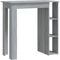vidaXL Barbord med hylla grå 102x50x103,5 cm konstruerat trä