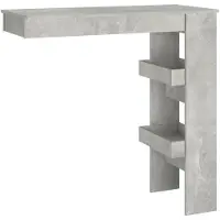 vidaXL Barbord väggmonterat betonggrå 102x45x103,5 cm konstruerat trä