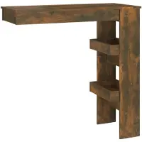 vidaXL Barbord väggmonterat rökfärgad 102x45x103,5 cm konstruerat trä