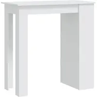 vidaXL Barbord med förvaringshyllor vit 102x50x103,5 cm spånskiva