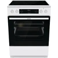Gorenje GECS6C70WPA, Fristående köksspis, Vit, Knappar, Rotations-, Vit, Framsida, Metall