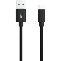 Ansmann USB-kabel USB 3.2 Gen1 USB-A kontakt, USB-C-kontakt 2.00 m Svart Aluminiumkontakt, TPE-hölje, Tillämplig kontakt på båda sidor 1700-0081