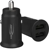 Ansmann InCar Charger CC212 USB-laddare 12 W 2x USB-A Svart Personbil, Lastbil