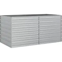 vidaXL Odlingslåda upphöjd galvaniserat stål 160x80x77 cm silver