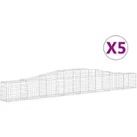 vidaXL Gabioner bågformade 5 st 400x30x40/60 cm galvaniserat järn