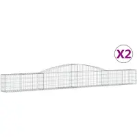 vidaXL Gabioner bågformade 2 st 400x30x40/60 cm galvaniserat järn