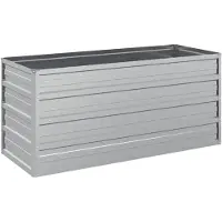 vidaXL Odlingslåda upphöjd galvaniserat stål 100x40x45 cm silver