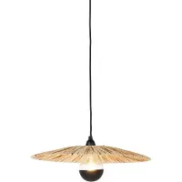 QAZQA Rustik pendellampa svart med rep 45 cm - Leia