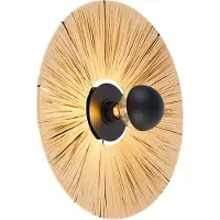 QAZQA Rustik vägglampa svart med rep 45 cm - Leia